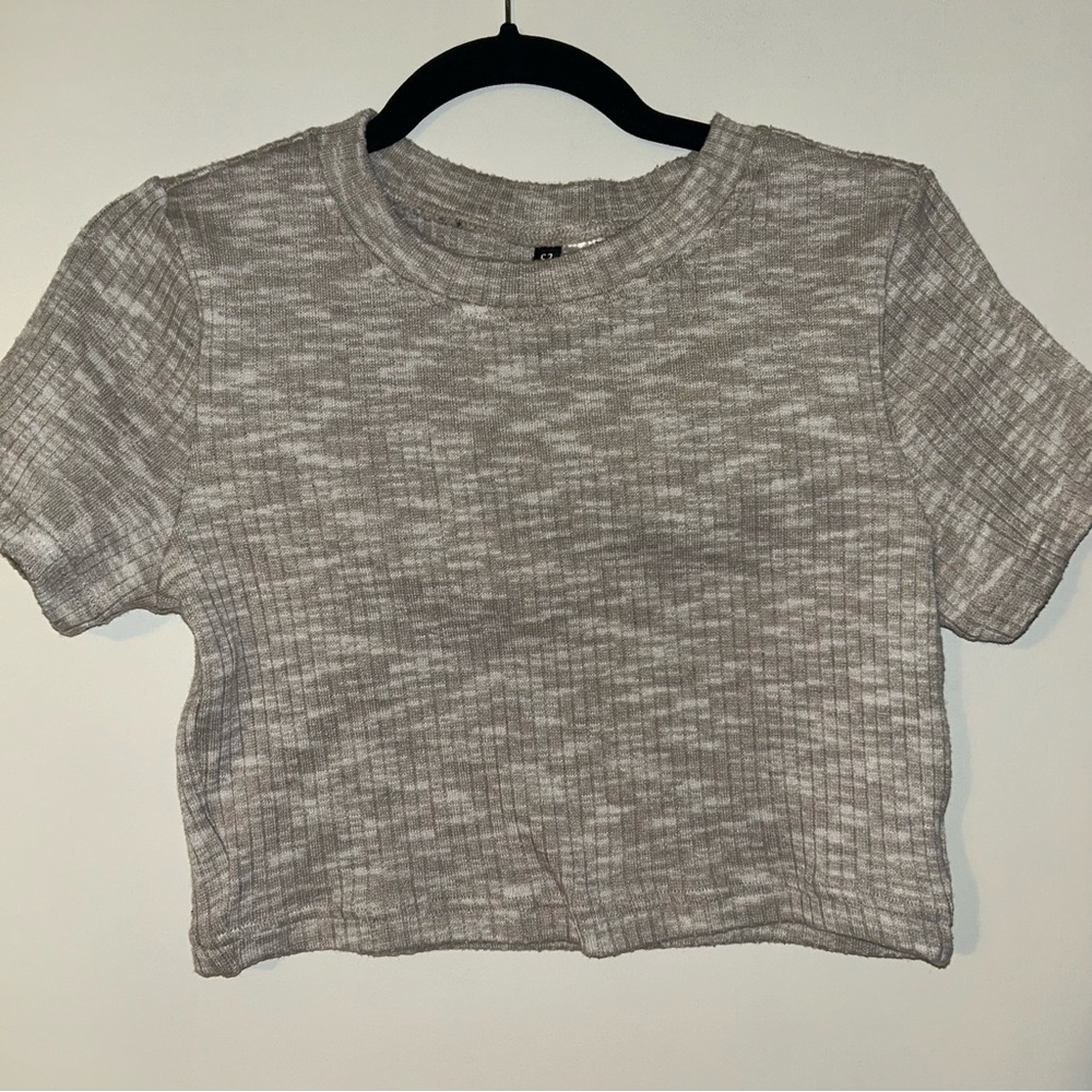 H&M Light Tan Ribbed Crop Top